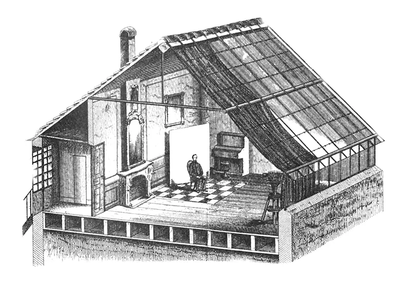 Stich von einem Atelier