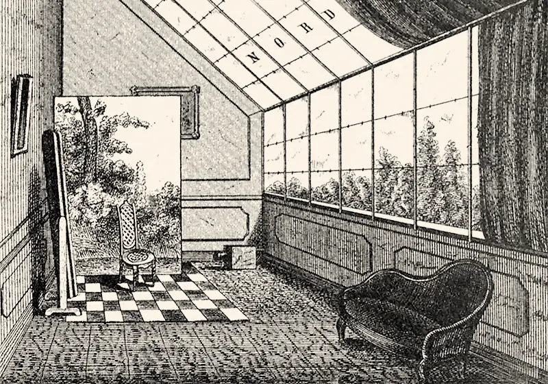 Stich von einem Foto-Atelier